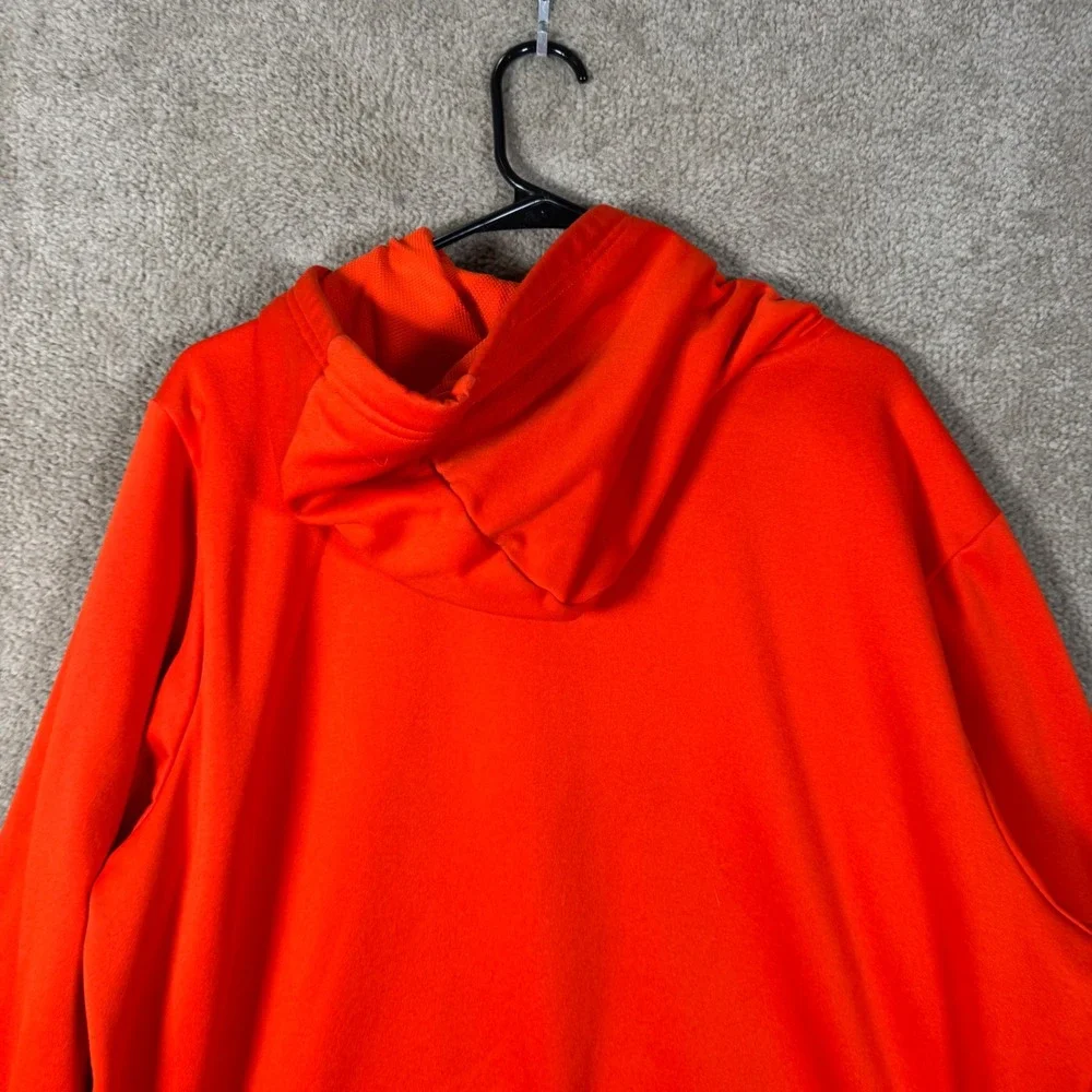 The North Face Hoodie Mens XL Orange Camo Box Logo Pullover Sweatshirt Casual